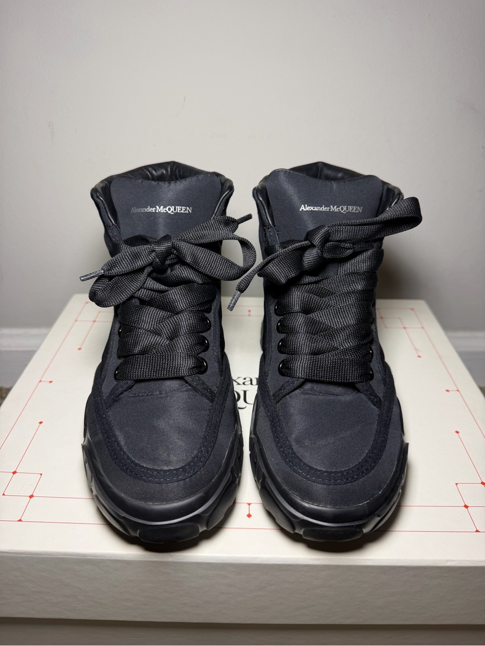 Alexander McQueen black Tread Slick Graffiti high-tops